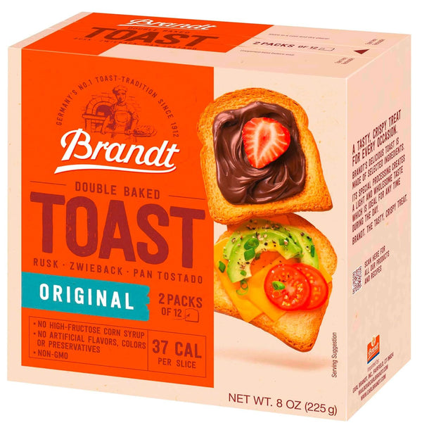Brandt Zwieback Rusk | Sweetened Crispy Bread | Perfect for Teething Children |