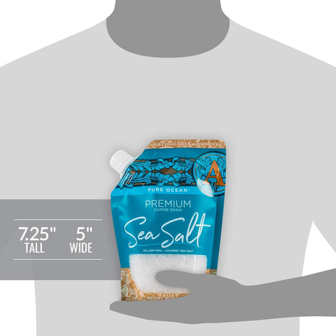 16 SaltWorks Premium Sea Salt, Coarse, Artisan Pour Spout Pouch, Pure Ocean, Ounce