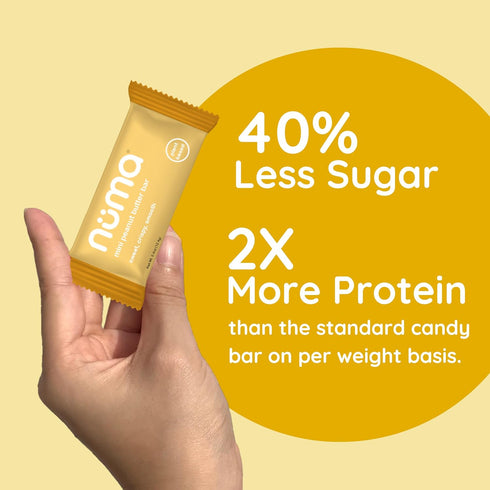3 8 Numa Foods Mini Peanut Butter Bars Vegan, Low Sugar, High Protein, All Natural, Gluten Free Crunchy Plant Based