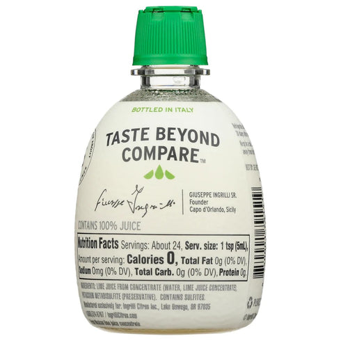 Ingrilli 100% 4 Oz (Pack 24) Lime Juice from Concentrate, Fl Squeeze Bottles