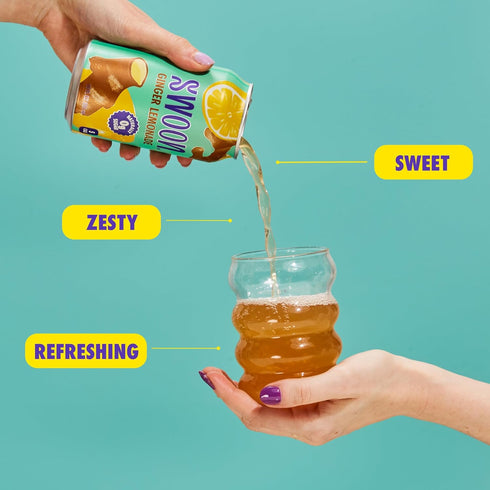 100% 12 oz (Pack 12) Swoon Ginger Lemonade - Sugar Free Lemonade, Low Carb, Keto & Paleo-Friendly, Gluten-Free - Zero