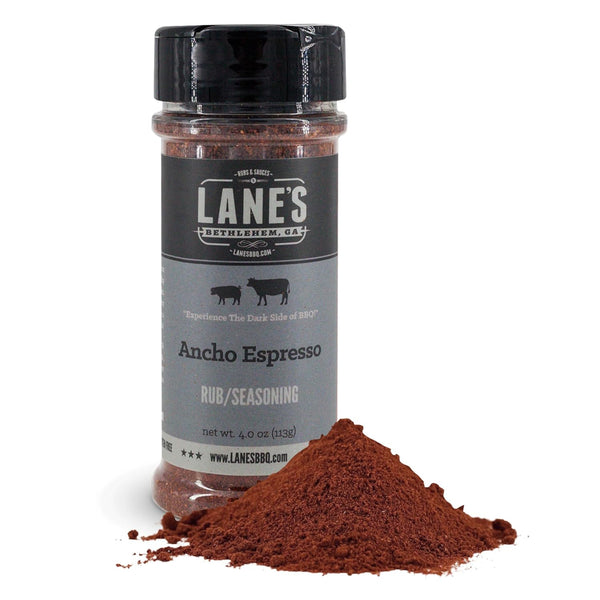 Lane's Ancho Espresso Coffee Rub, 4.0 oz - All Natural BBQ Rub