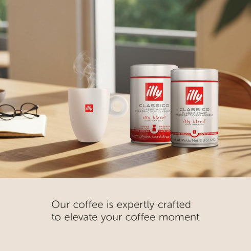 100% 8.8 (Pack 1) illy Decaf Whole Bean Coffee, Classic Medium Roast Gourmet Blend, Arabica Coffee, Ounce