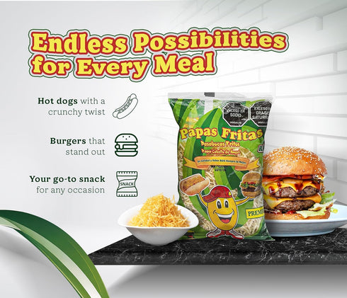 35.27oz 1000gr DECA EXPERTS - Shoestring Potato Sticks, Crispy, Crunchy Snack Hotdog of - - Papitas de Hotdog - Papas