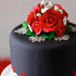 1 Count, Global Sugar Art Garden Rose Sugar Cake Flowers Topper Bouquet, Red with White Filler Flowers, by Chef Alan