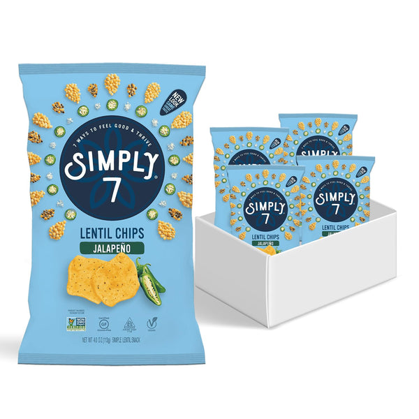 Simply 7 Jalapeo Lentil Chips, 4oz (Pack of 4) Spicy Gluten-Free Vegan