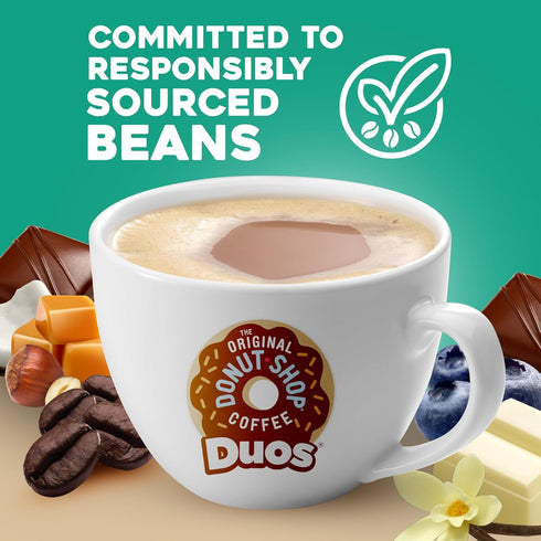 60 Count, (6 Packs 10) The Original Donut Shop Duos Coconut + Mocha Coffee, Keurig Single Serve K-Cup Pods, Medium