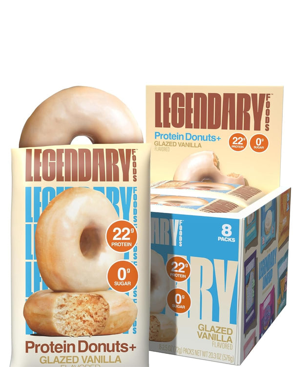 Legendary Foods Protein Donuts - 22g Protein, Glazed Vanilla, Zero Sugar Snack,