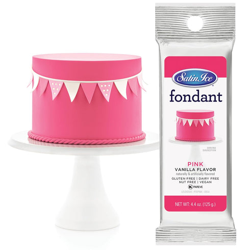 Satin Ice Pink Fondant, Vanilla - 4.4 Ounces