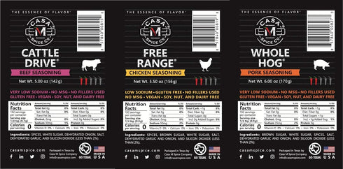 Pack Set Set Casa M Spice Co Mini Ranch Spice Seasoning Low Sodium No MSG BBQ Spices and Seasonings Gourmet Gift