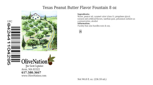 OliveNation Texas Peanut Butter Flavor Fountain - 8 ounces - Gluten-free, Sugar-free - Kosher - Premium Quality Flavoring Extract for Baking