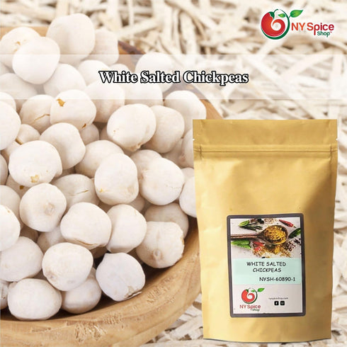 3 NY Spice Shop White Roasted Chickpeas - Pound Crispy Crunchy Dried Chickpeas Roasted - Bulk Healthy Snacks