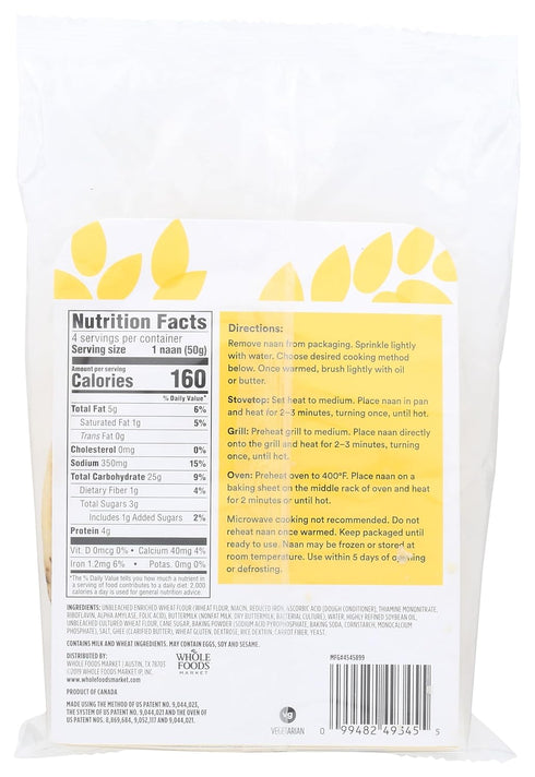 365 by Whole Foods Market 7.1 OZ Original Tandoori Mini Naan