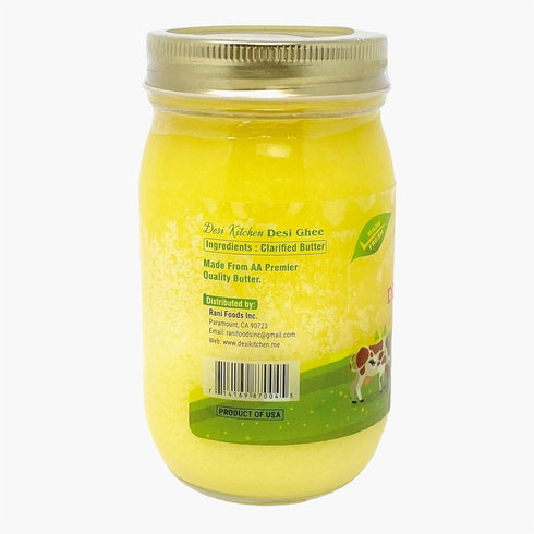 DESI KITCHEN AUTHENTIC INDIAN PRODUCTS 16oz (1 (1 Pack) Desi Kitchen DESI GHEE (Clarified Butter) Pint) By Rani Foods