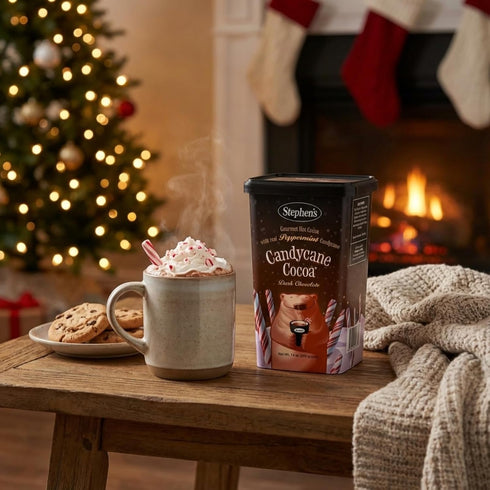 STEPHEN'S 14 oz (Pack 3) Stephens Gourmet Dark Chocolate Candy Cane Hot Cocoa Mix, Rich & Creamy Peppermint Cocoa
