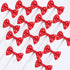 NMAS Bowknot Cupcake Topper 20 PCS Red with Dots for Children's Birthday Baby Shower Party Cake Decoration