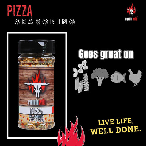 Gourmet Pizza Seasoning, Italian Spice Blend, Low Sodium, No Artificial Flavors, Runnin Wild Foods, 4.48 ounces
