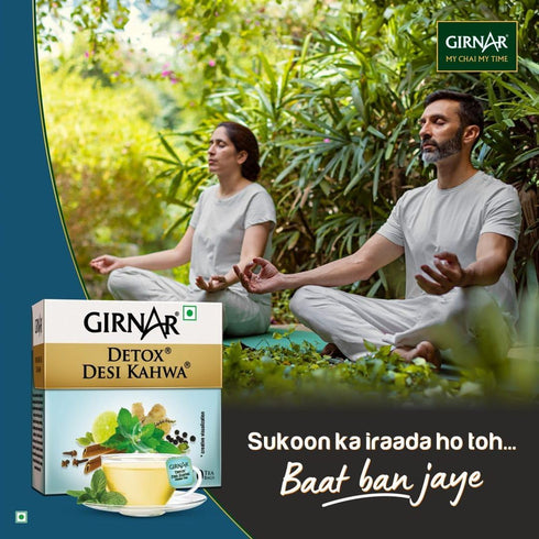GIRNAR 36 2 Packs Green Tea Desi Kahwa (Detox Tea) - Tea Bags X