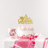 A Little Princess with Crown Cake Topper - Gold Glitter Baby Birthday Party Decoration