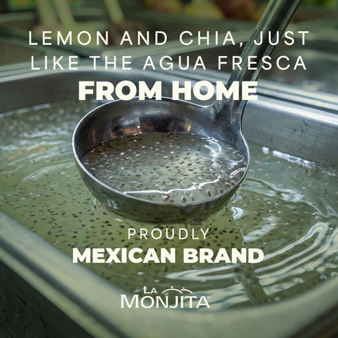 100 (1kg 35.2oz) La Monjita Agua Fresca Lime and Chia - Naturally Lime Flavored Drink Mix With Chia Seeds - Servings /
