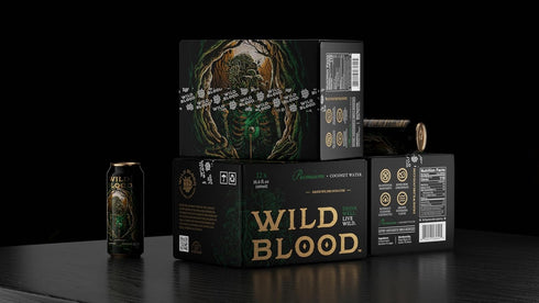 16.6 oz (Pack 12) Wild Blood: Premium Coconut Water - Natural Electrolyte and Energy Drink | fl