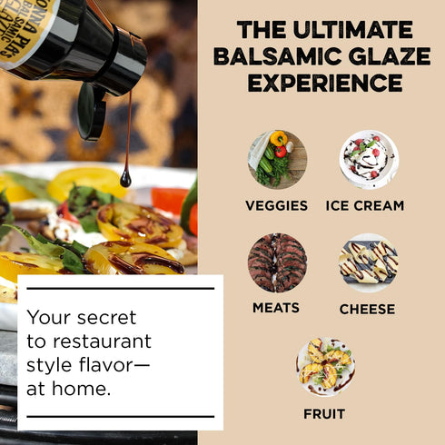 8.45oz (Pack 1) Nonna Pias Classic Balsamic Glaze Bottle- IGP Certified Vinegar from Modena - Thick, Velvety Drizzle