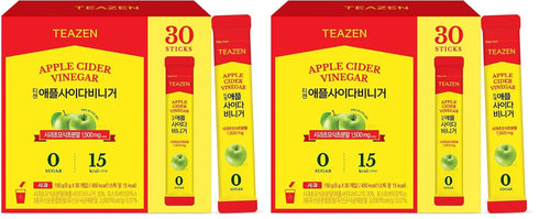 TEAZEN Apple Cider Vinegar Drink Powder Packets On-the-Go Wellness with 1500mg ACV,