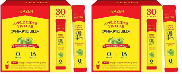 TEAZEN Apple Cider Vinegar Drink Powder Packets On-the-Go Wellness with 1500mg ACV,