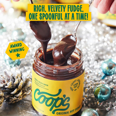 10 (Pack 3): Coop's Original Hot Fudge, Ounce of All Natural, Gourmet, Handcrafted, Gluten Free, Non-GMO, Chocolate Ice