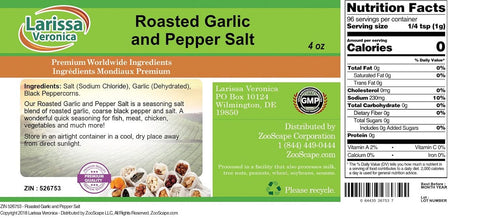 Larissa Veronica (4 oz, 526753) 3 Pack Roasted Garlic and Pepper Salt ZIN: