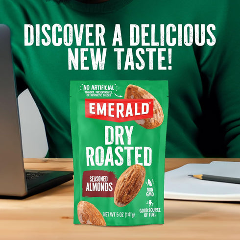 (1-Pack) 5 Oz Emerald Nuts Dry Roasted Almonds | Resealable Bag | Plant-Based Protein, Kosher Certified, Non-GMO |