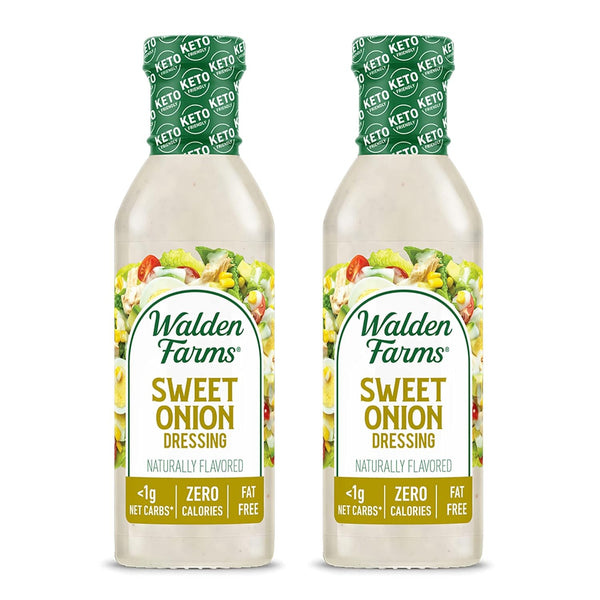 Walden Farms Sweet Onion Dressing - Low Carb, Calorie-Free, Gluten-Free, Keto-Friendly, Sugar-Free,