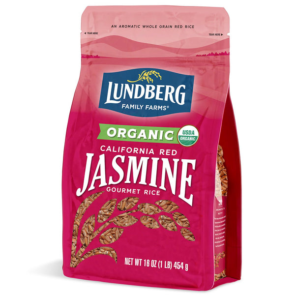 Lundberg Organic Red Jasmine Rice, Long Grain Red Rice - Non-Sticky, Fluffy
