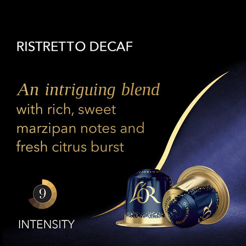 L'OR 50 Count DECAF Espresso Capsules, DECAF Ristretto, Single-Serve Aluminum Coffee Capsules Compatible with the