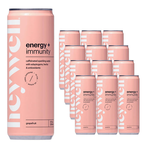 Heywell Sparkling Adaptogenic Water, Energy and Immunity, Grapefruit Flavor, 12 Fluid Ounce