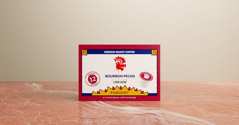 12 Puroast Low Acid Coffee Bourbon Pecan Ct Single Serve Pods Smooth Roast Gut Friendly No Bitter Aftertaste Rich