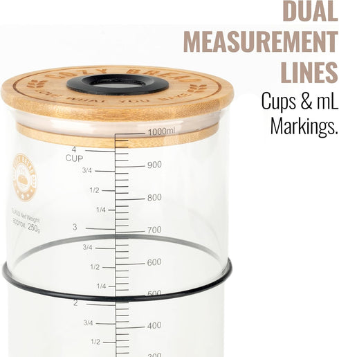 Cozy 34oz Bread Digital Sourdough Starter Jar Glass Fermentation Jar with Digital Temperature & Humidity Sensor |