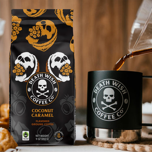(27 Death Wish Coffee, Coconut Caramel Ground Coffee Ounces)