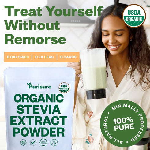 Purisure Stevia Concentrated Powder, 125 g, Premium Zero Calorie Sweetener for Baking