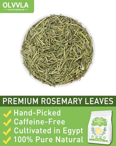 1.5g 60 Count Olvvla - Rosemary Tea Bags - X - Pure Natural Dried Rosemary Leaves - Cultivated in Egypt - Non-GMO