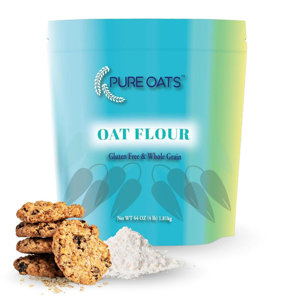 PureOats Gluten Free Oat Flour (4Lb Bag) 100% Whole Grain, Vegan, Allergen Free
