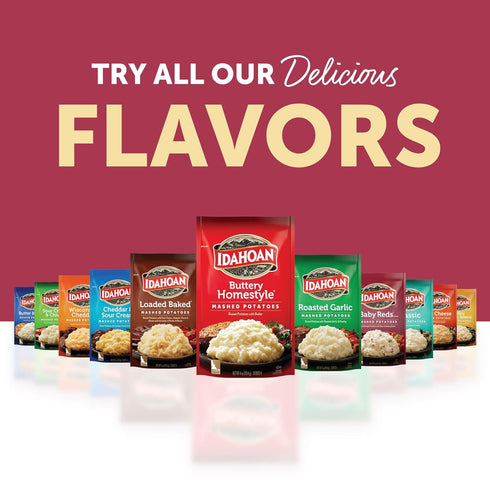 100% 4 4.1 (Pack 10) Idahoan Baby Reds with Roasted Garlic and Parmesan Mashed Potatoes, Naturally Gluten-Free, Real