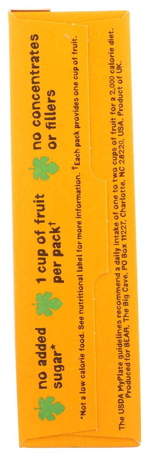 Bear Yoyo BEAR, Real Fruit Yoyos, 0.7 Oz, Mango, 5 Count - No Added Sugar, All Natural, Vegan Snack