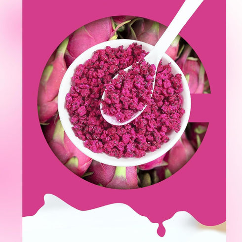 5.3oz(150g) TXDYNLLK Freeze-Dried Diced Dragon Fruit Single Ingredient, No Added Sugar, Dragon Fruit Cubes for Drinks