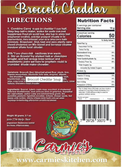 Carmie's Kitchen Broccoli Cheddar Soup Mix