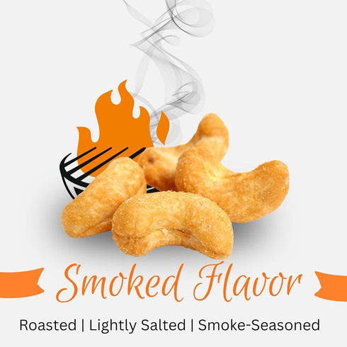 2 Lbs Yummy Smoked Cashews by It's Delish, Bulk | Gourmet Lightly Roasted Salted Cashew Nuts Smoky Flavor, Healthy
