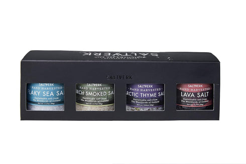 Saltverk Salt Gift Set - Includes 4 Jars - Flaky, Lava ,