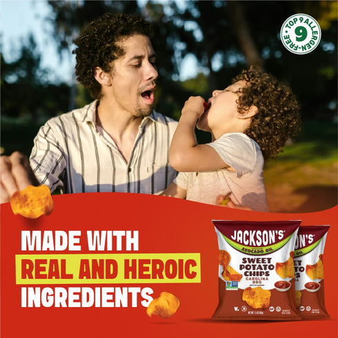 Pack (1.5 oz, Pack 10) Jacksons Sweet Potato Kettle Chips Avocado Oil Variety made with Premium Oils of Sea Salt, Ranch