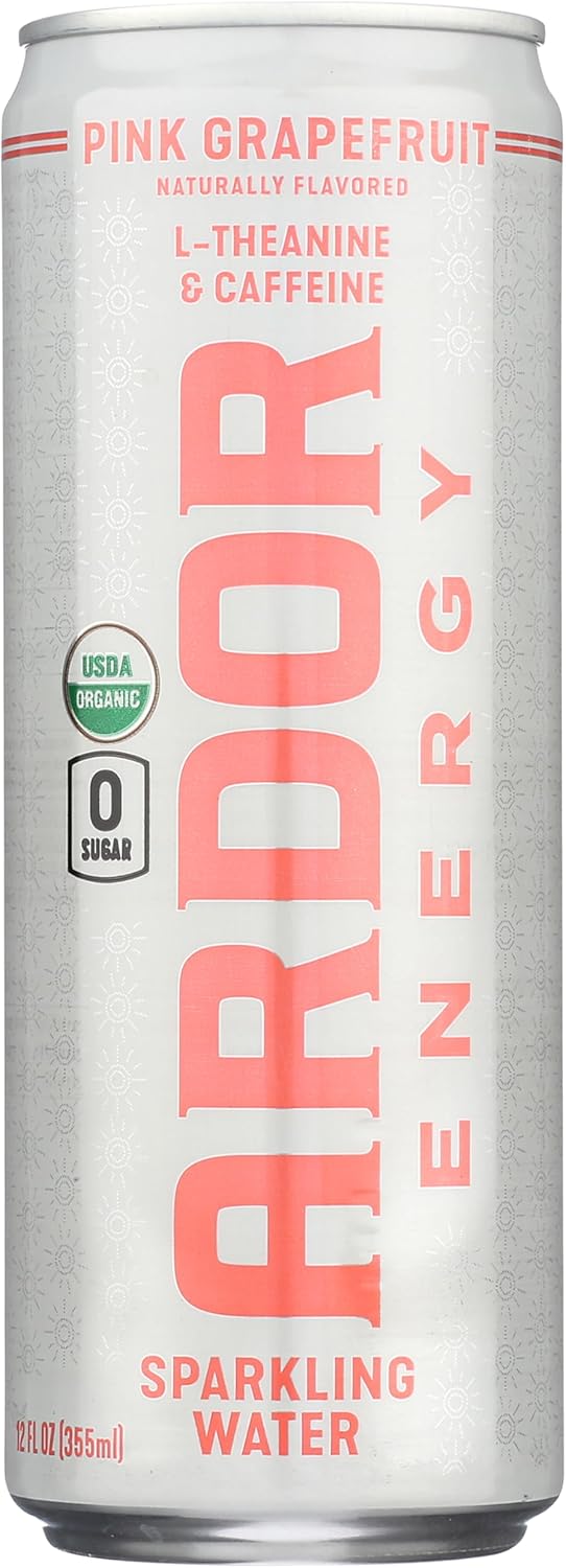 Ardor Organic Pink Grapefruit Sparkling Energy Water, 12 FZ
