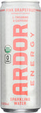 Ardor Organic Pink Grapefruit Sparkling Energy Water, 12 FZ